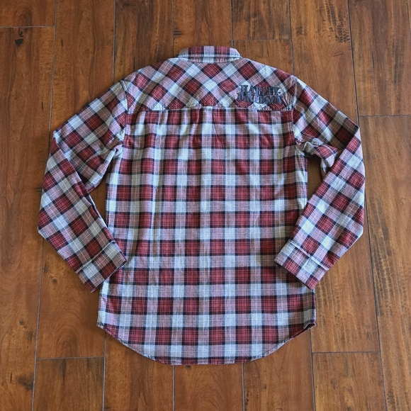 Harley Davidson Men's Shoulder Embroidered Graphic Button Front Woven Shirt Sz M - Picture 5 of 12